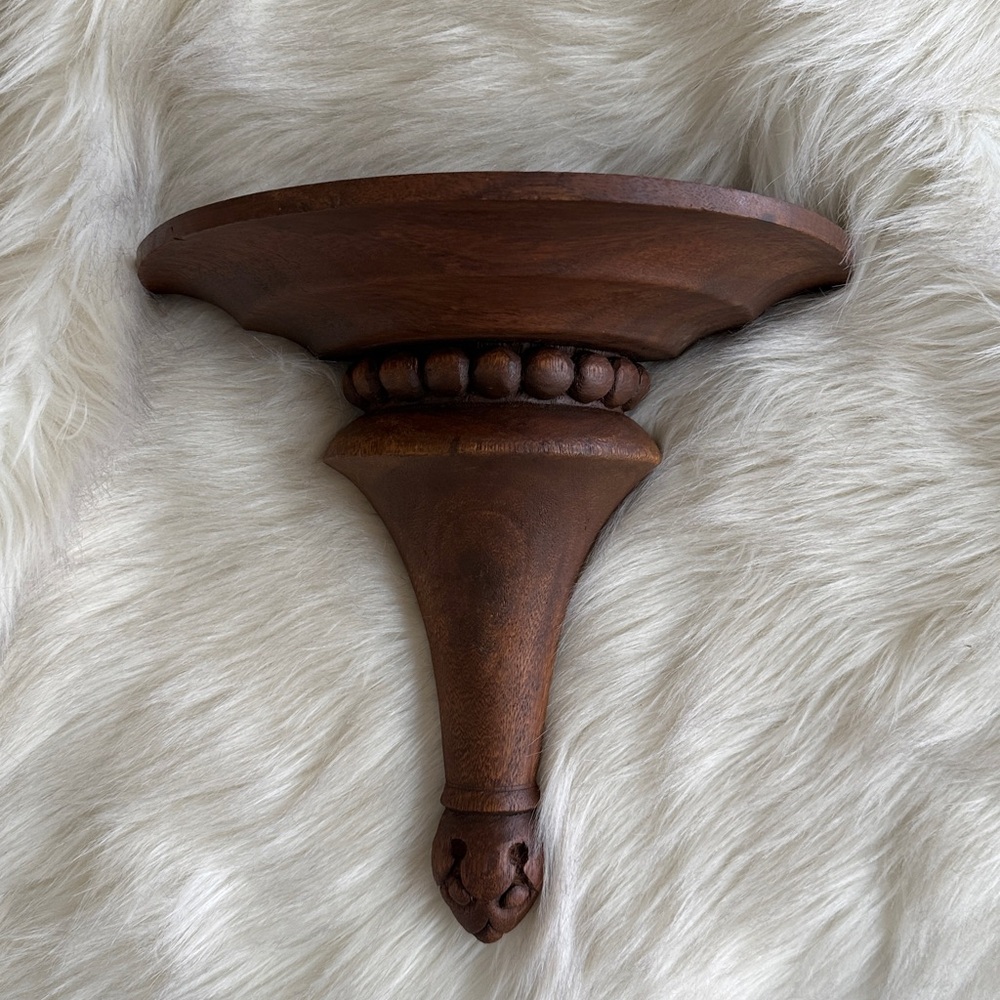 Vintage Wooden Corbel Wall Shelf Large